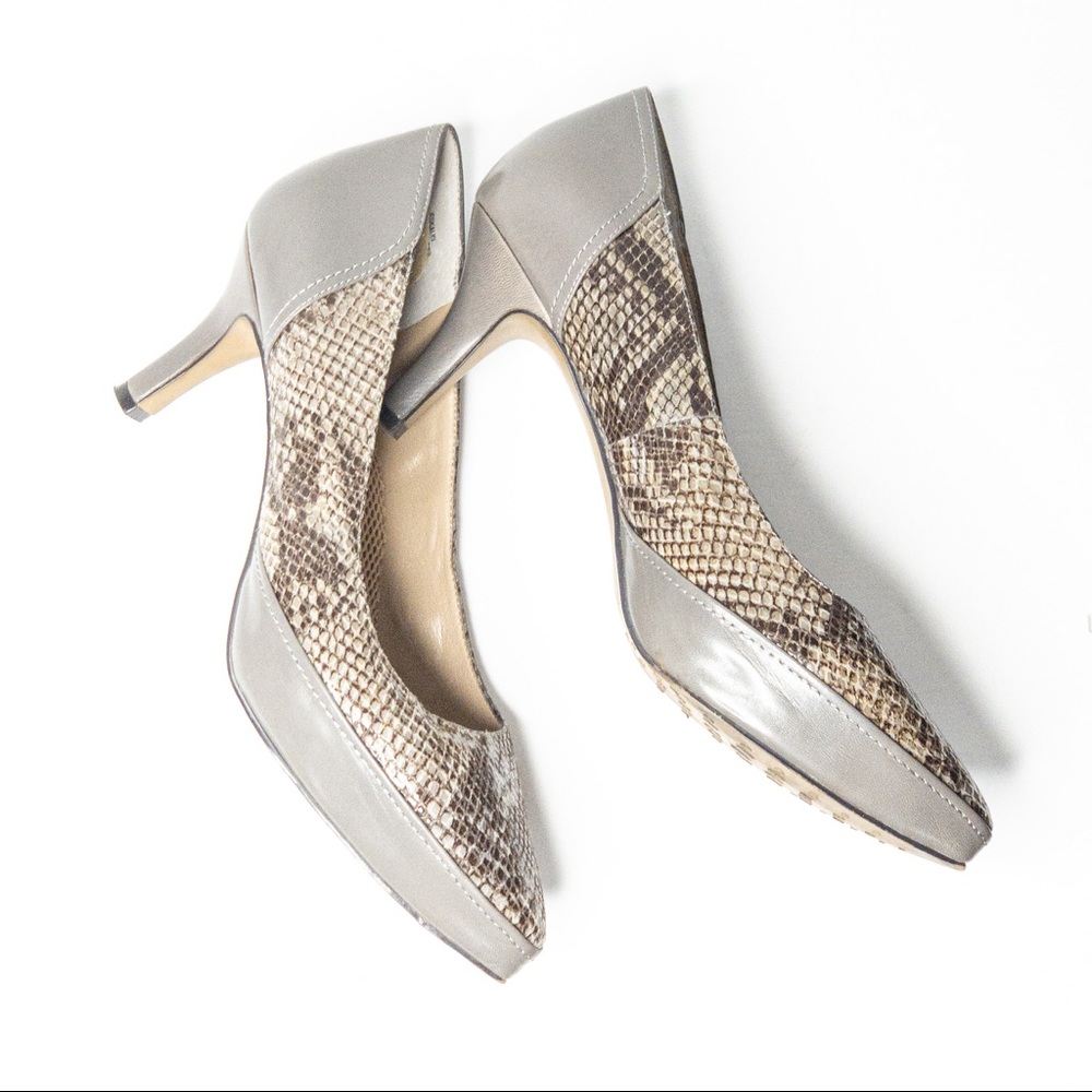 Anti Gravity Faux Snakeskin Pump